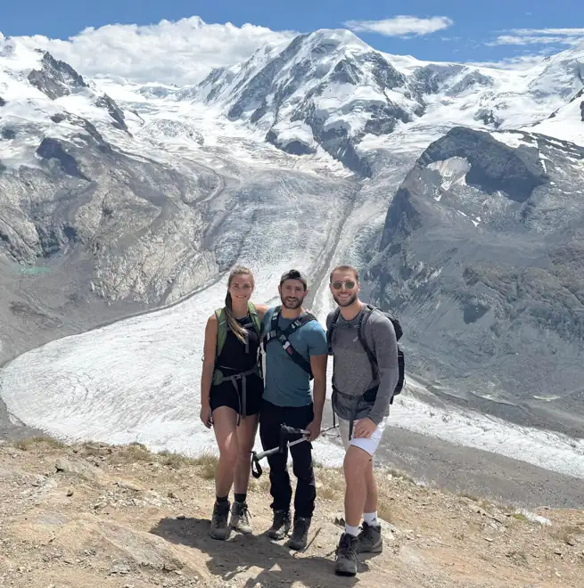 Dr. Paydar hiking in the Swiss Alps
